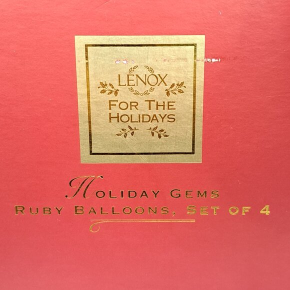 Lenox Holiday Gems Ruby Red Balloon Cup Large Crystal Wine Glasses - Set of 4 - Picture 4 of 14